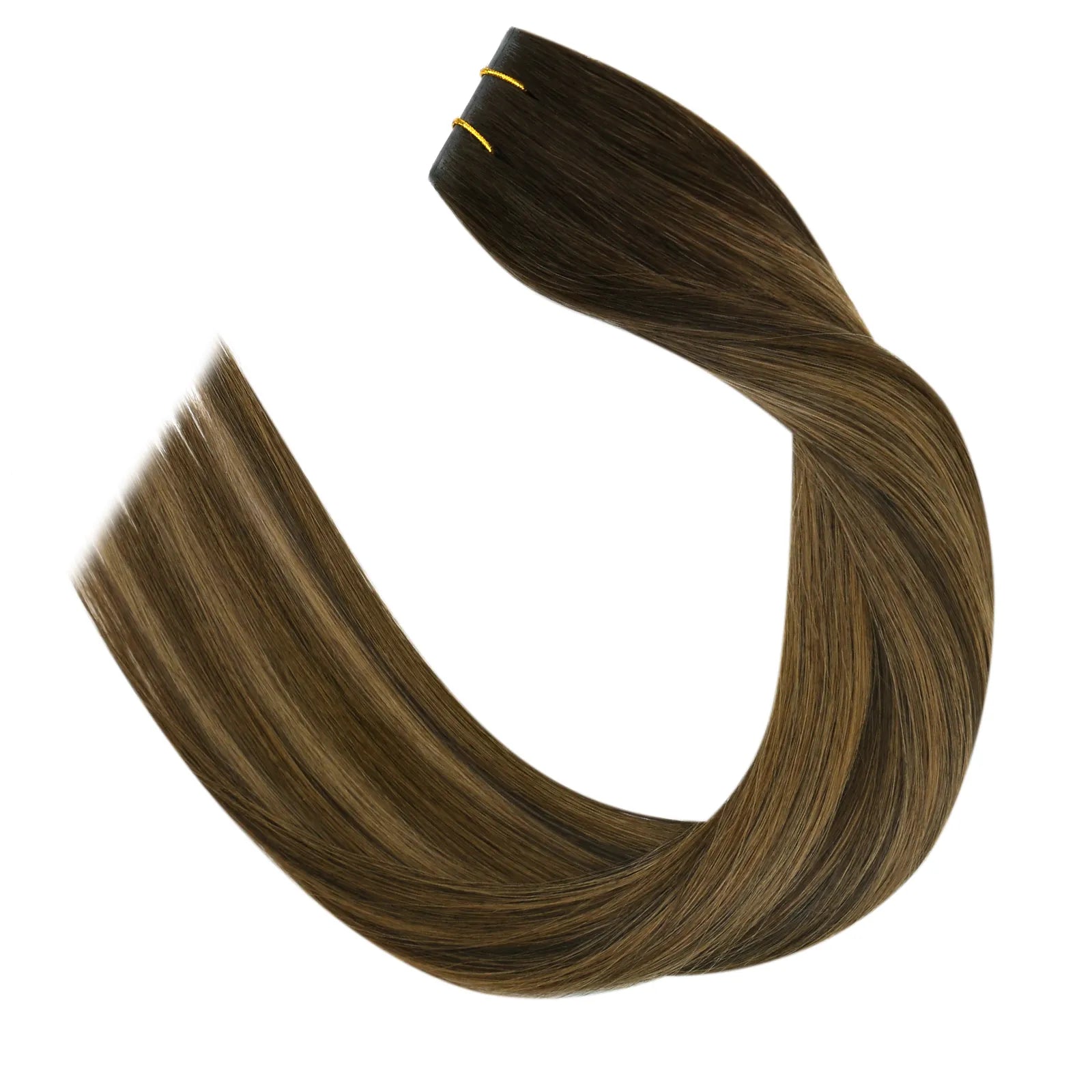butterfly weft hair extensions balayage brown hair for women