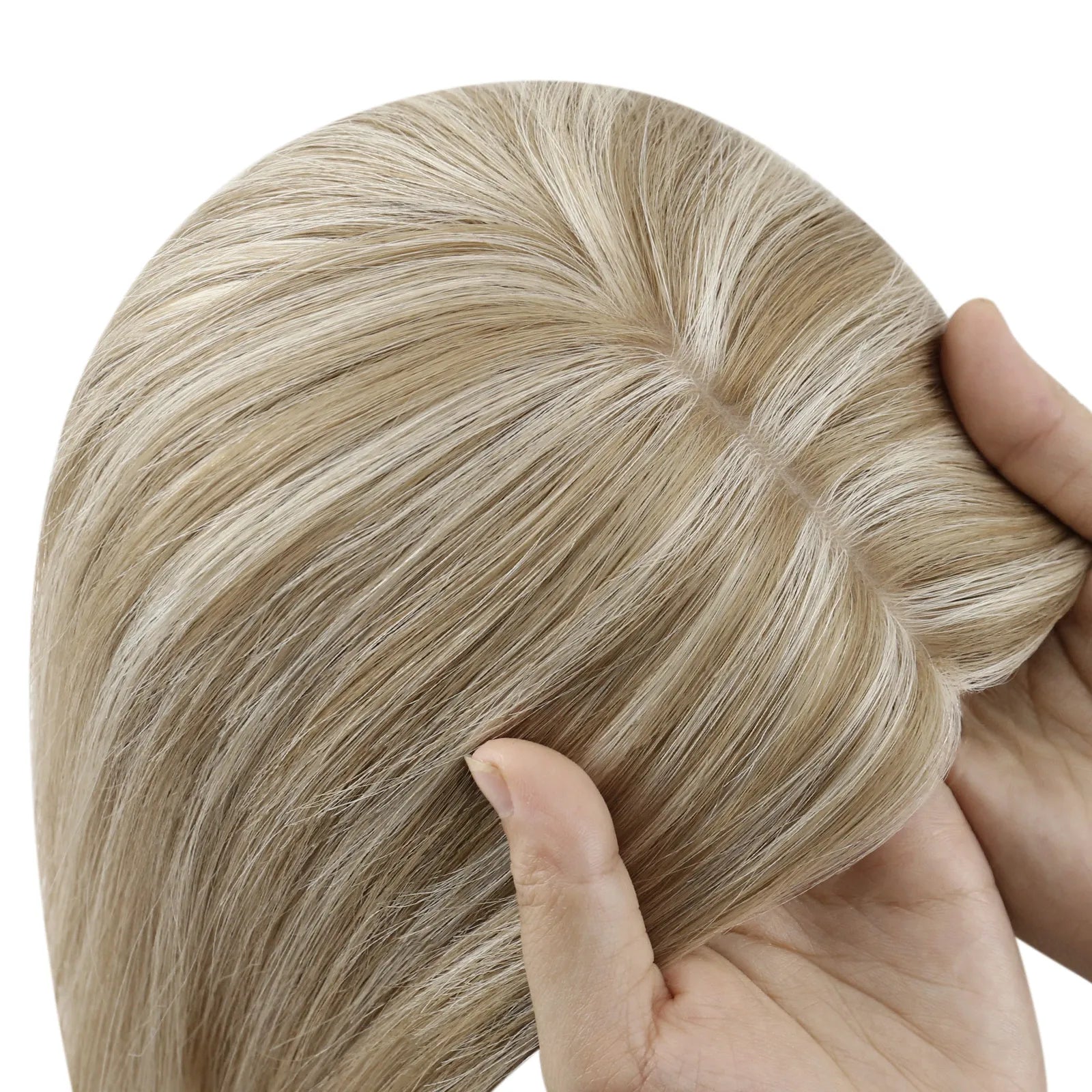 Virgin Hair Topper Fishnet Base Human Hair Hairpieces For Women Highlight #P8/60