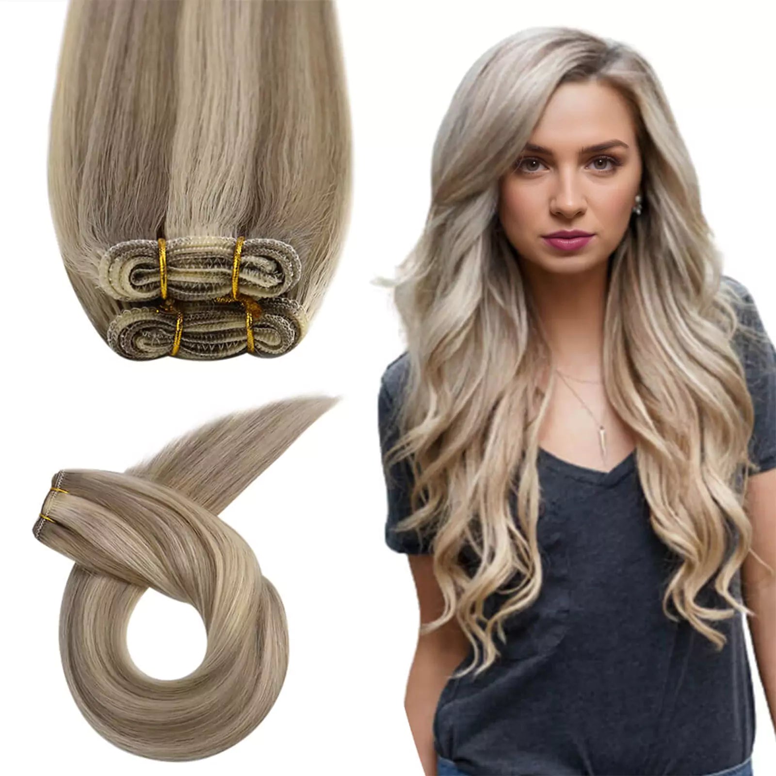 p860_Weft Sew In Hair Extension Real Human Hair