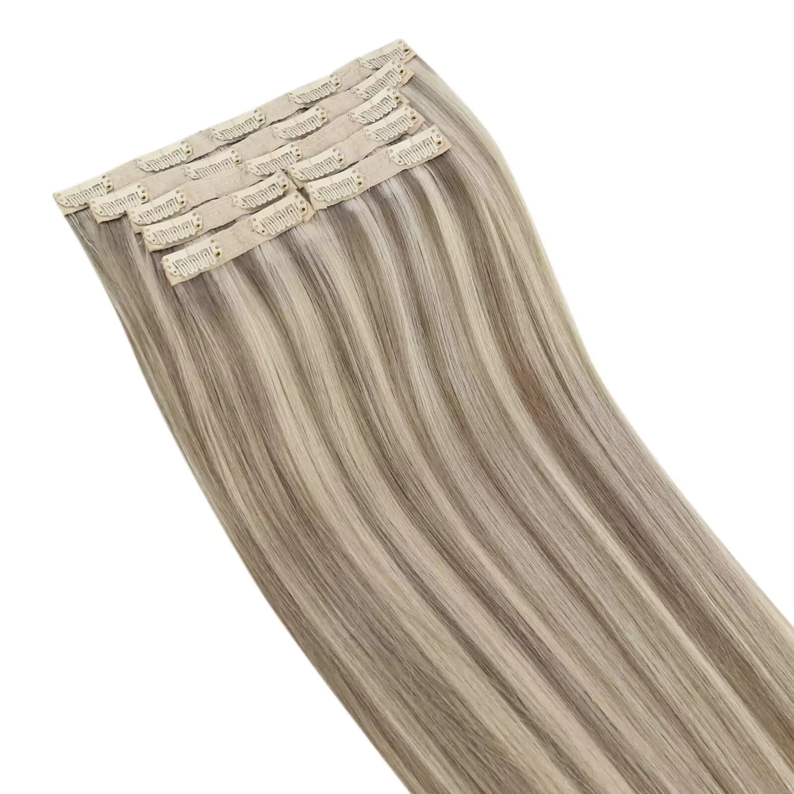 human hair extensions clip on brown and blonde