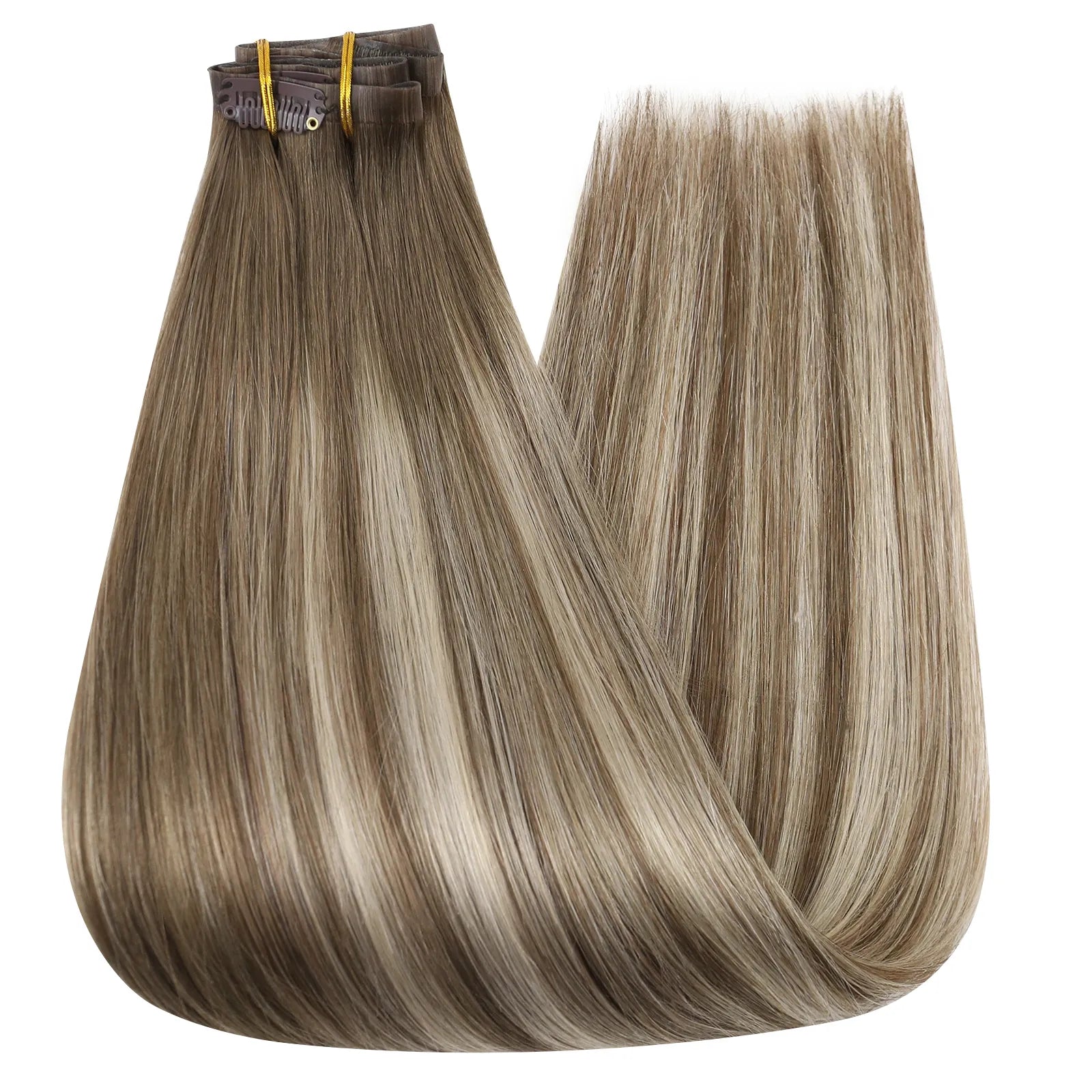 seamless clip in hair extensions blonde hair for women