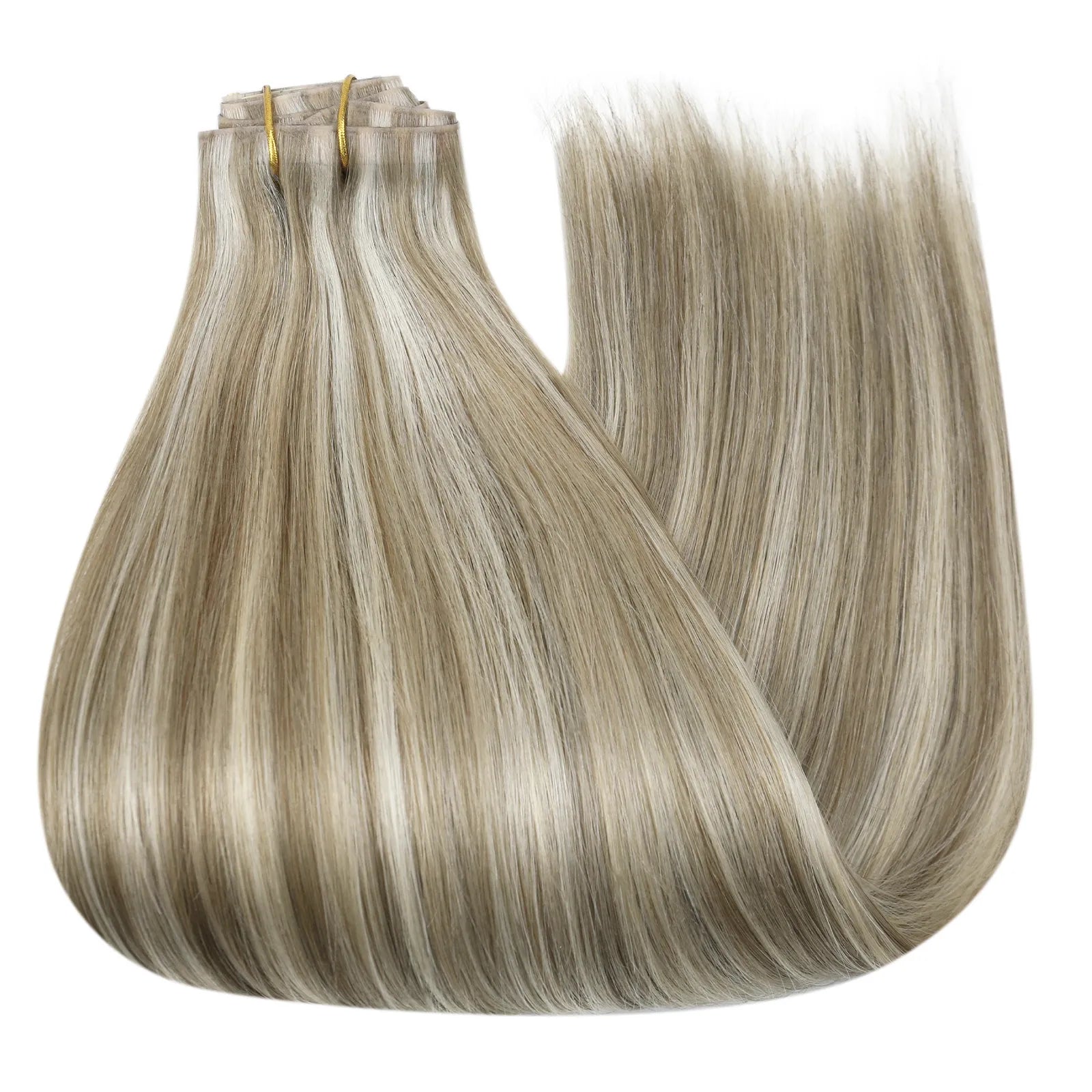 seamless pu clip in extensions blonde hair for women