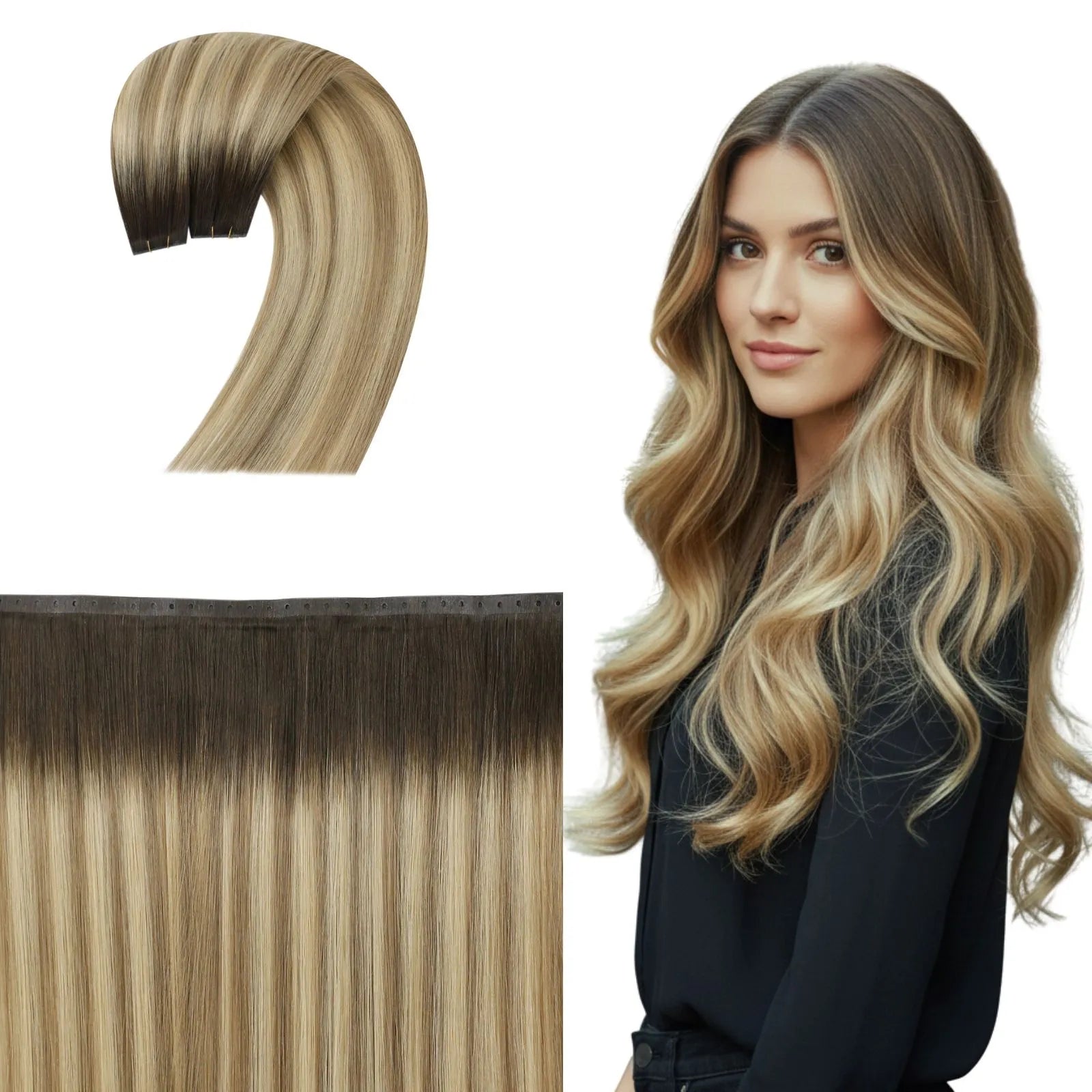 blonde butterfly weft hair extensions for thin hair