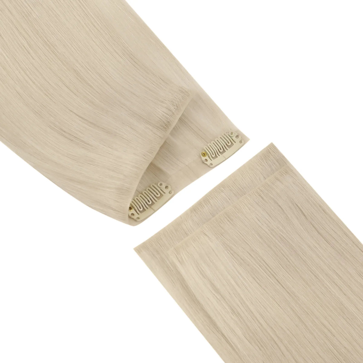 Invisible PU Weft Clip in Extensions Blonde Injection PU Clip Ins 100% Real Human Hair #60