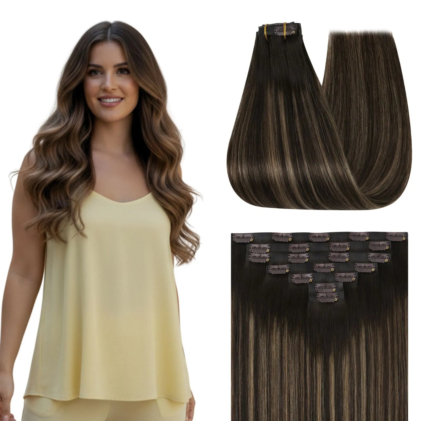 seamless human hair extensions pu clip ins