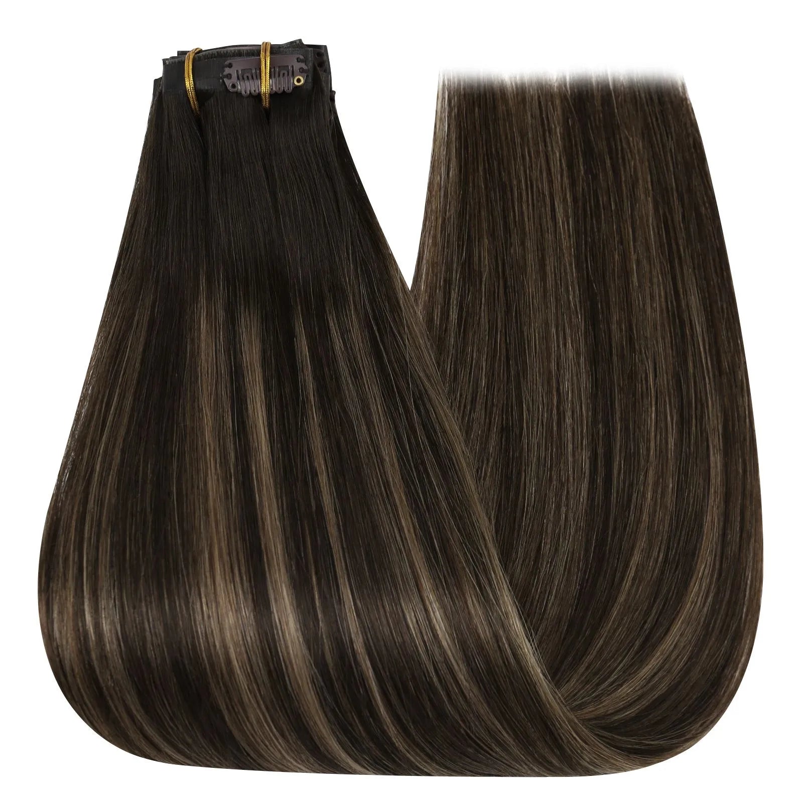 seamless injection clip in hair extensions pu clip ins