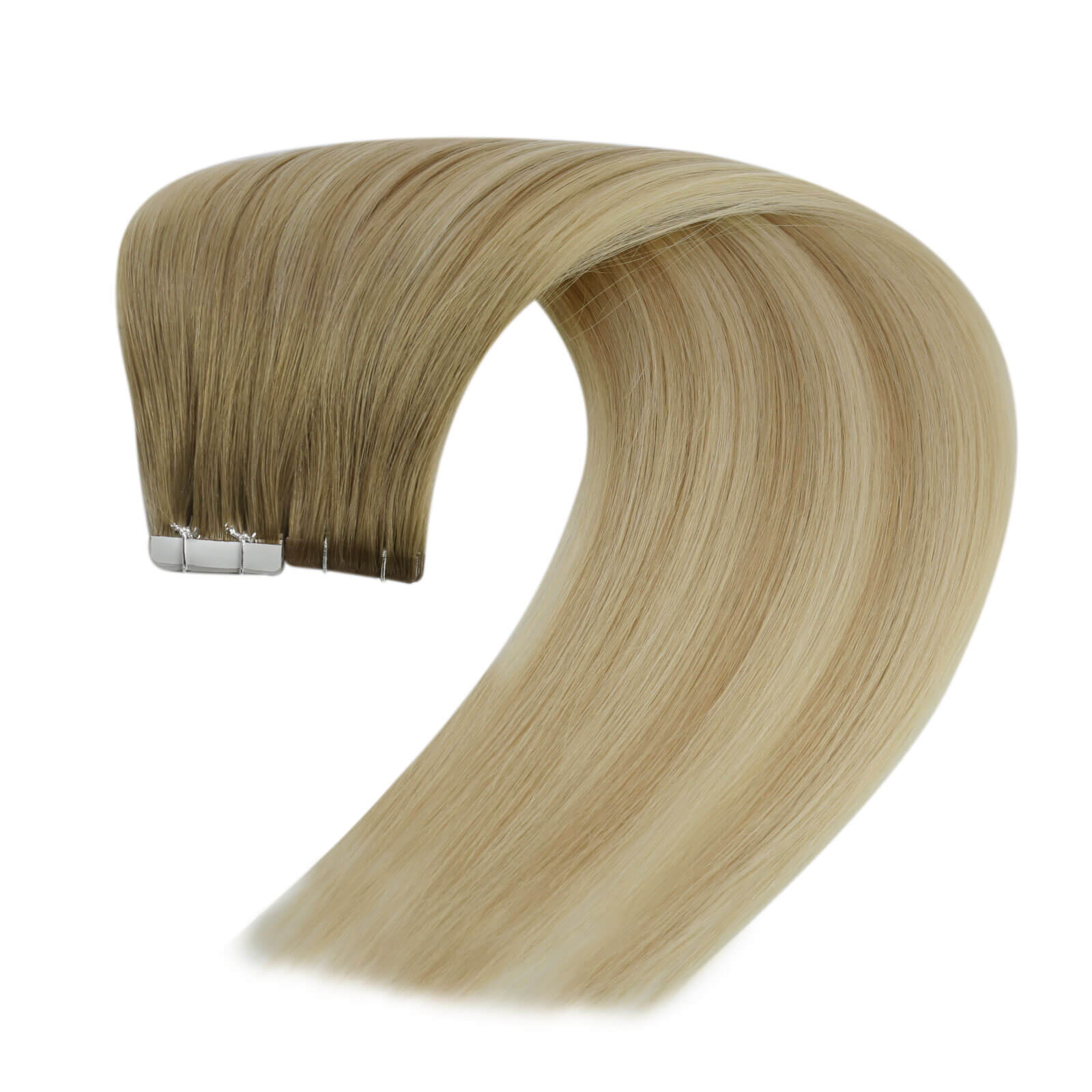 brown with blonde tape in hair extensions