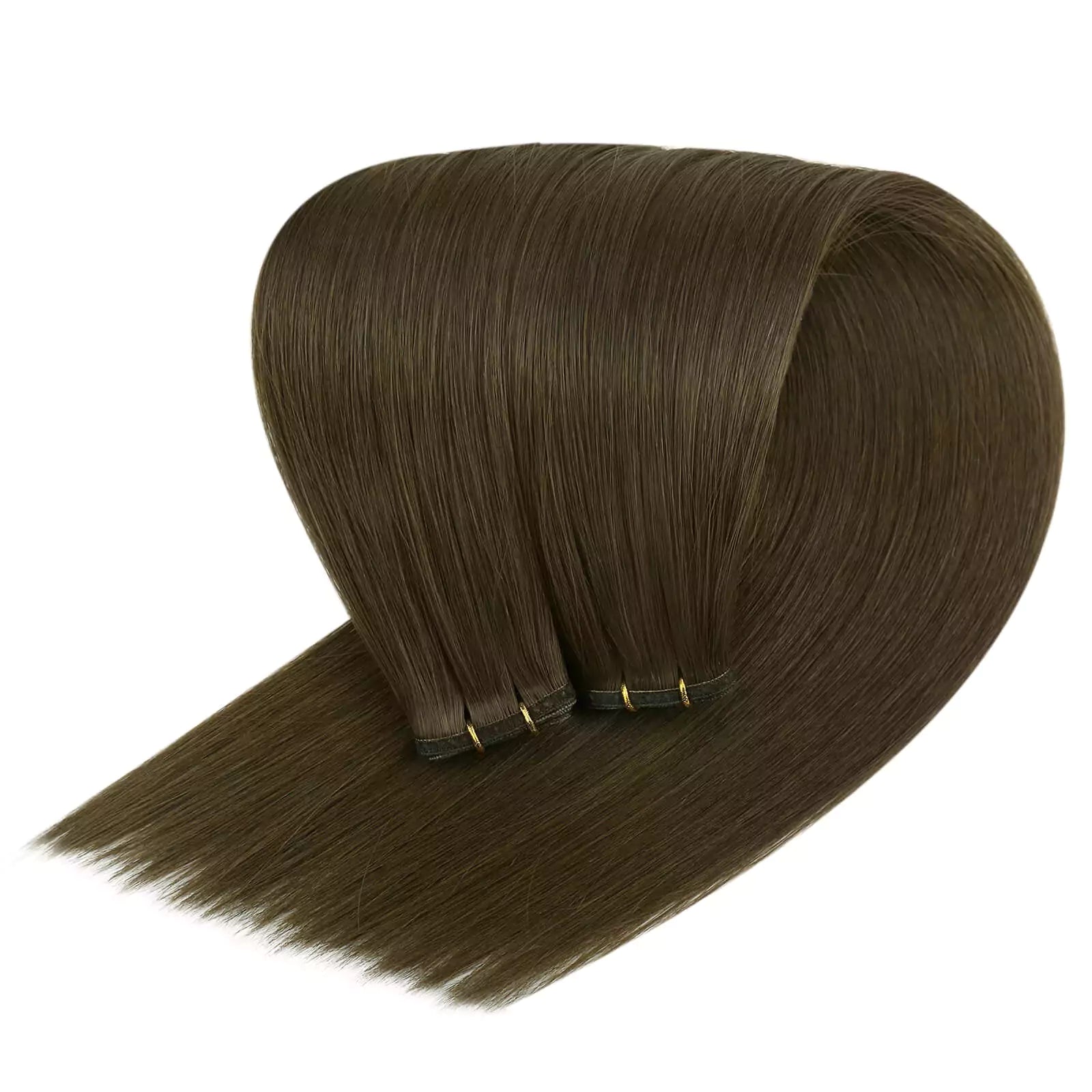 Dark Brown lat Slik Weft Hair Extensions Sew in Hair Bundles