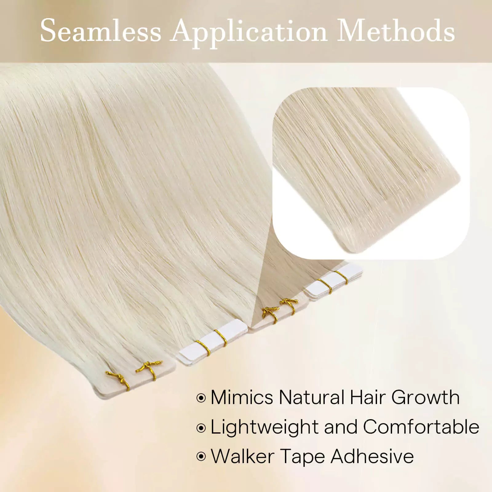 platinum blonde extensions tape in hair #60