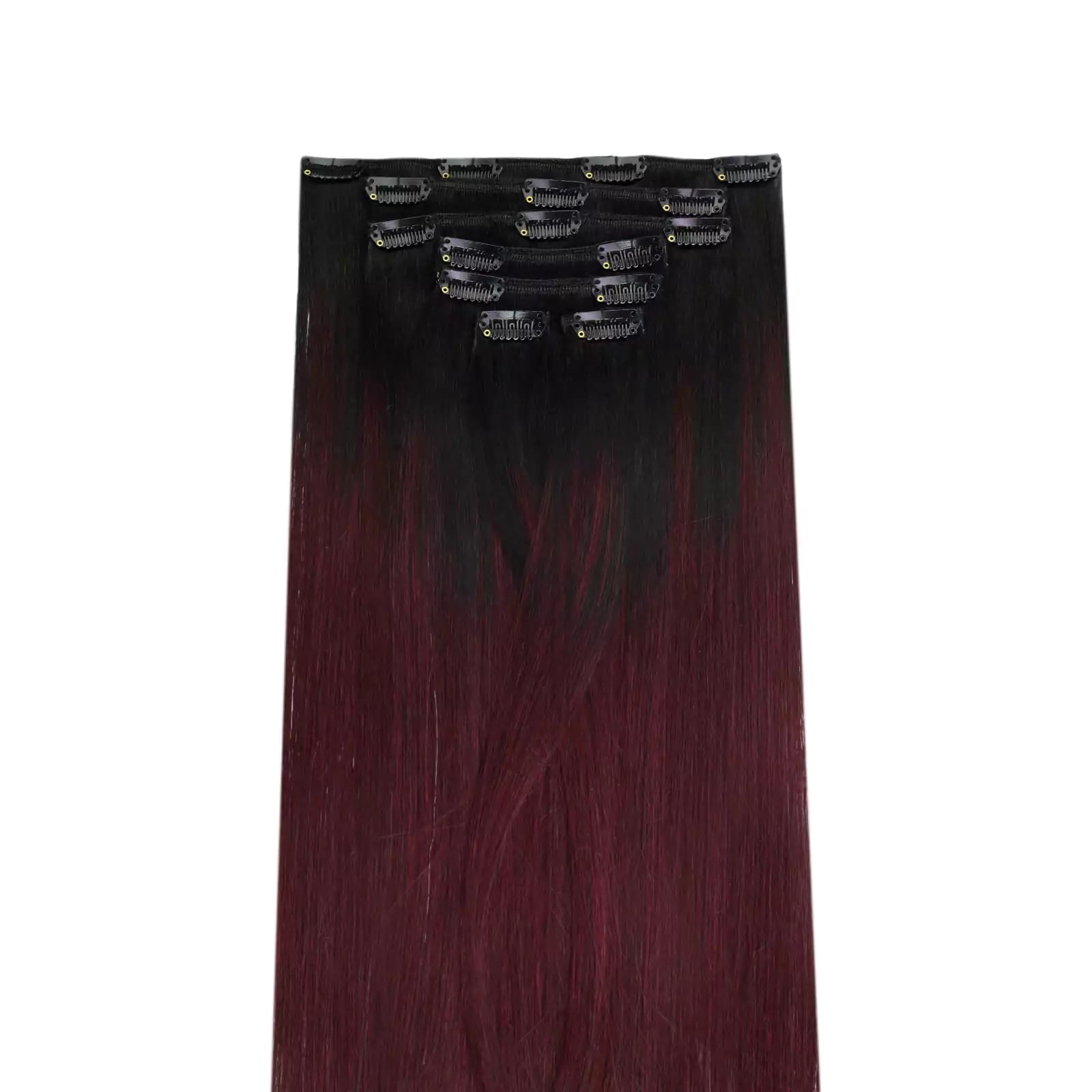 Balayage Hair Extensions Off Black to Red Wine 99J Human Hair Extensions