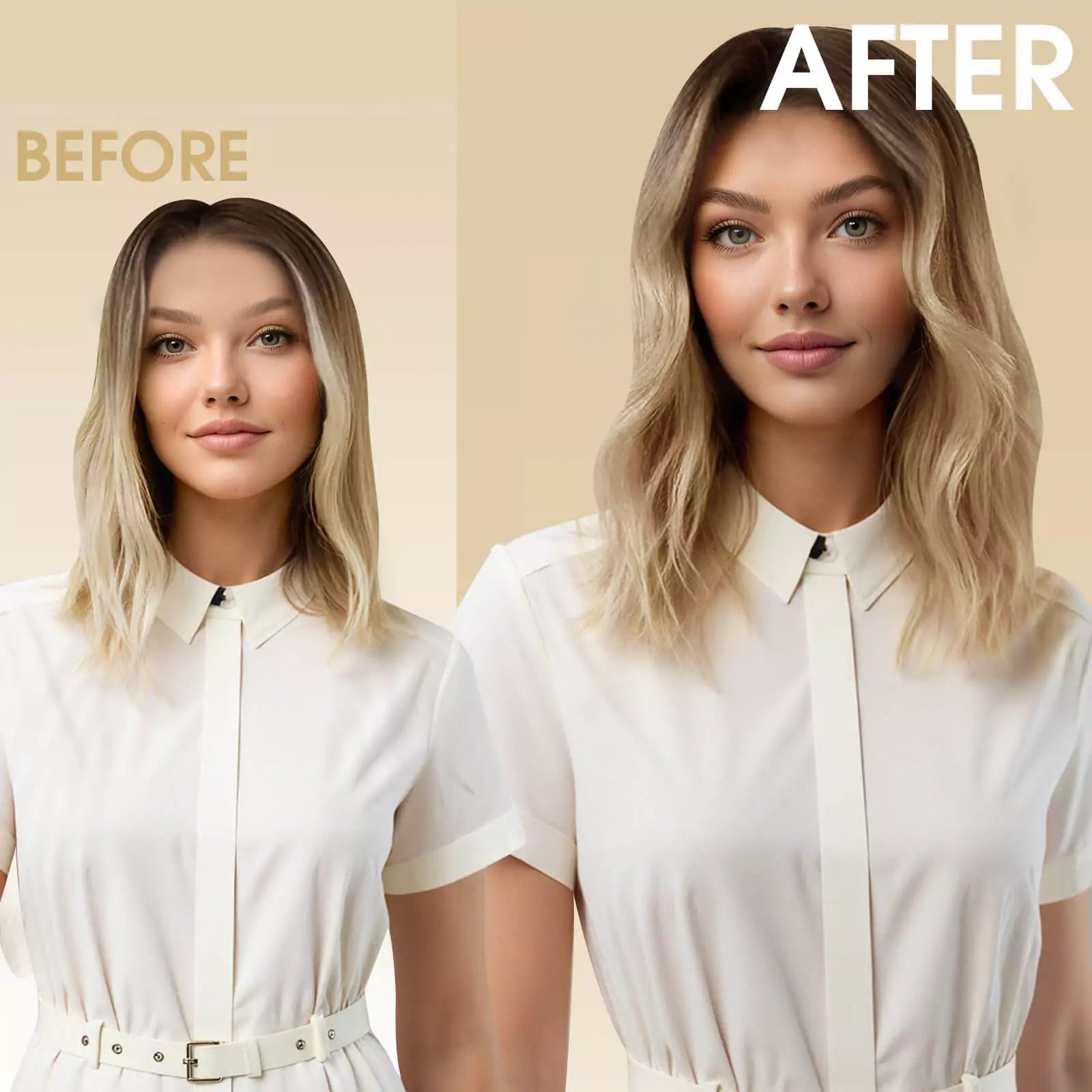 human hair extensions before after