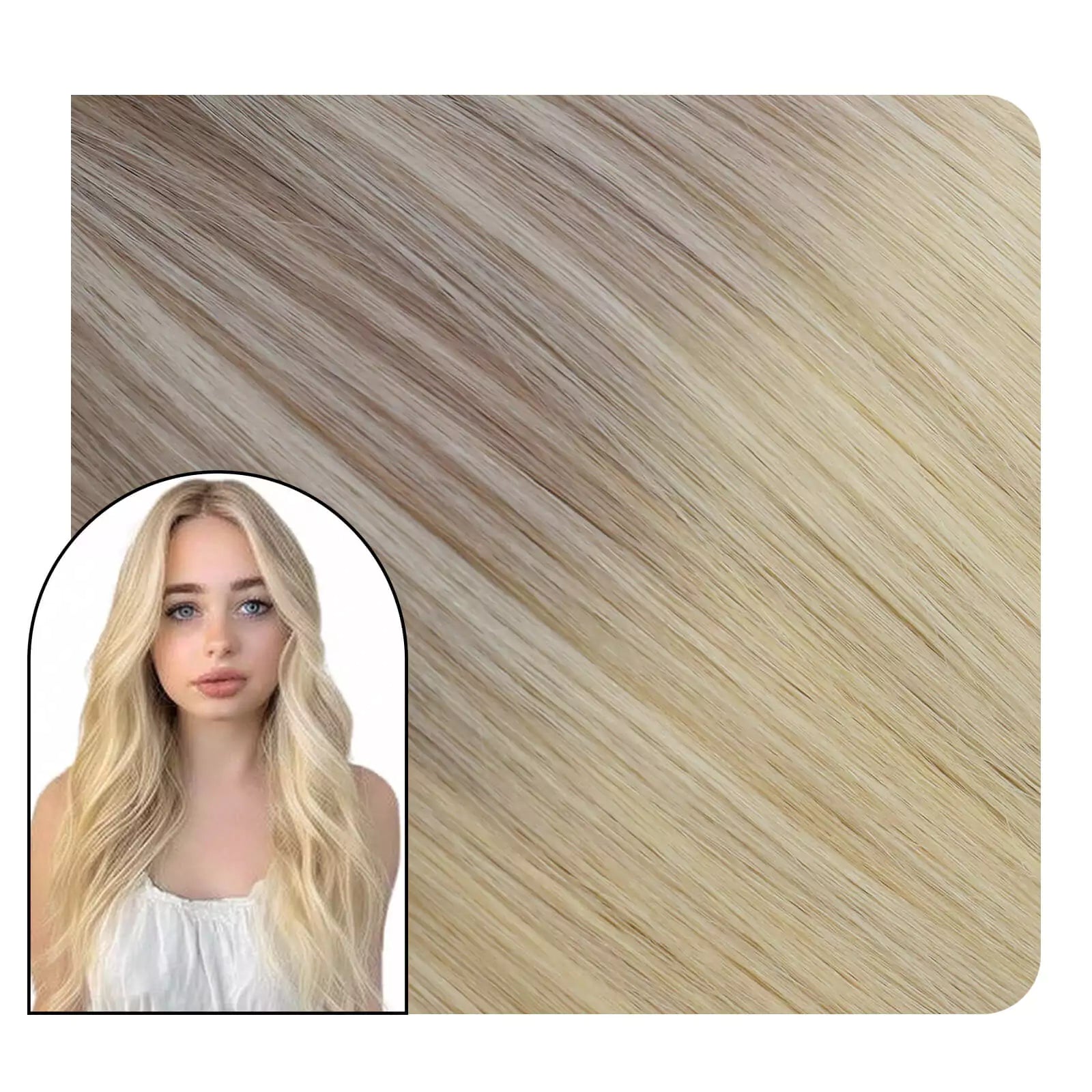 Weft Hair Extensions Real Human Hair Balayage Blonde