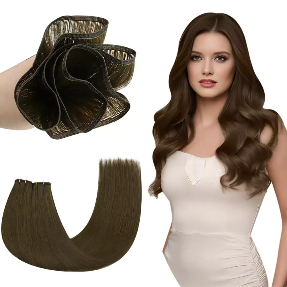 falt weft human hair extensions virgin hair