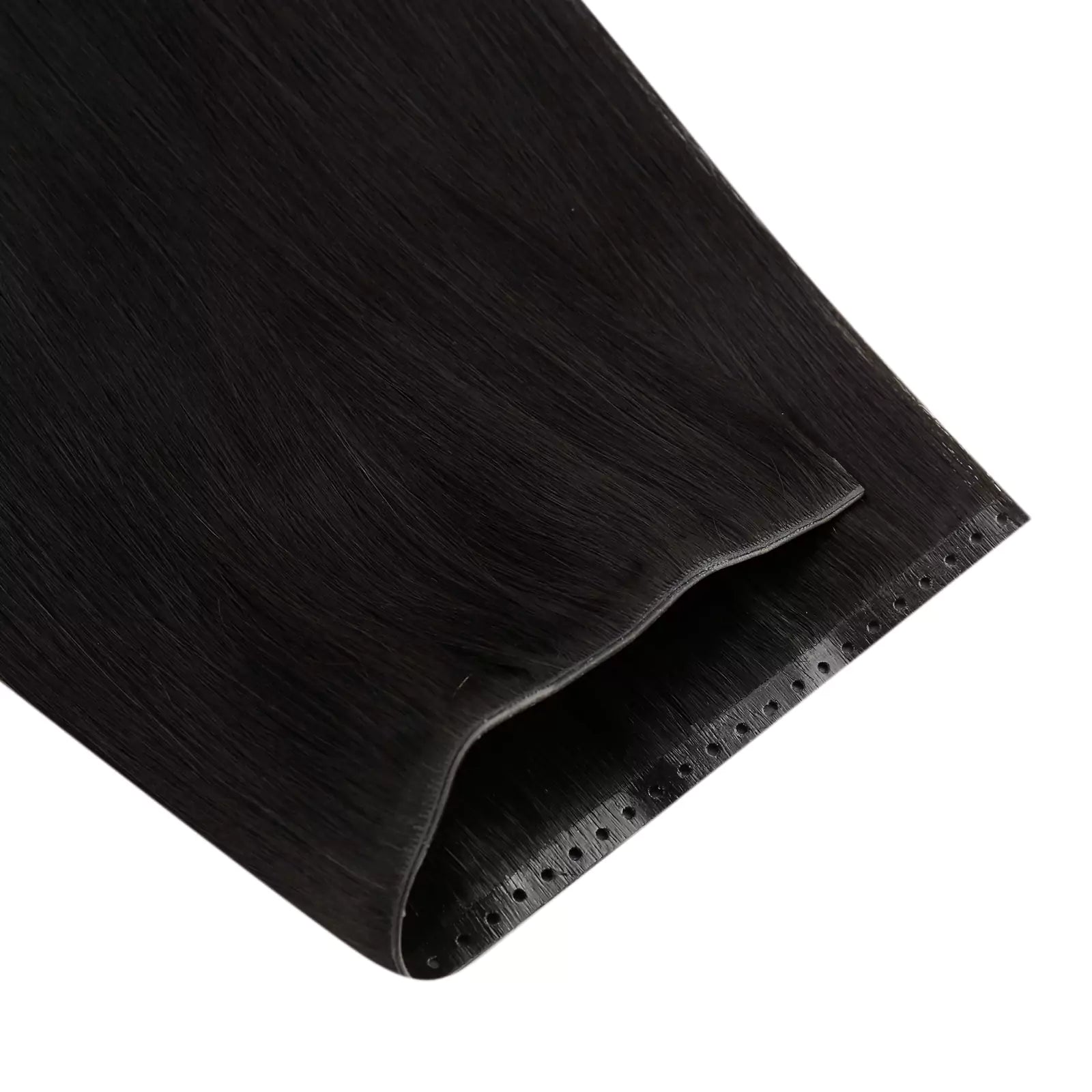 injected human hair weft with small hole