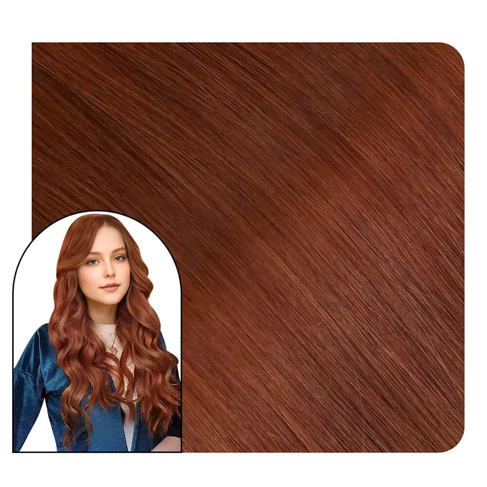 tape hair extensions human hair copper color