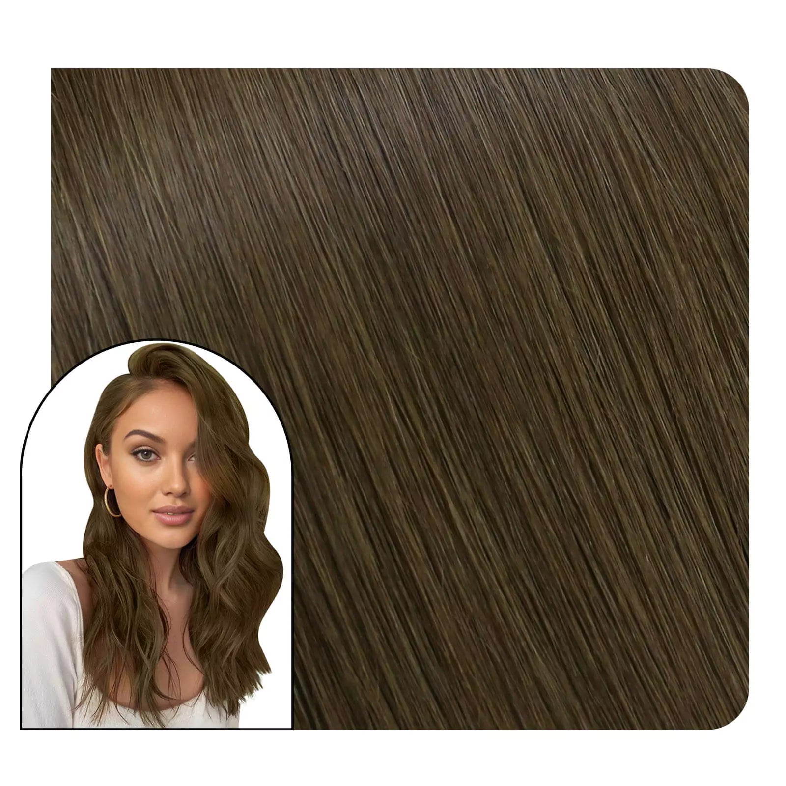 Full Cuticle Virgin Hand-tied Real Human Hair Weft Medium Brown