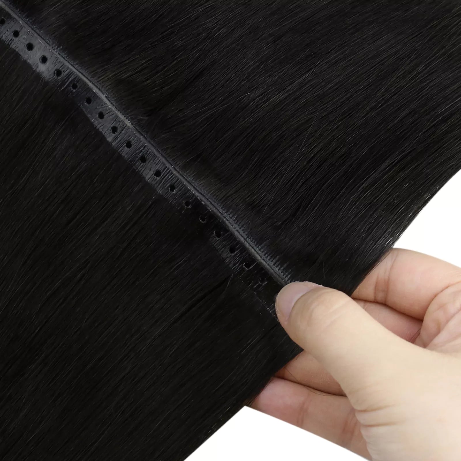 sew in hair extensions with small hole