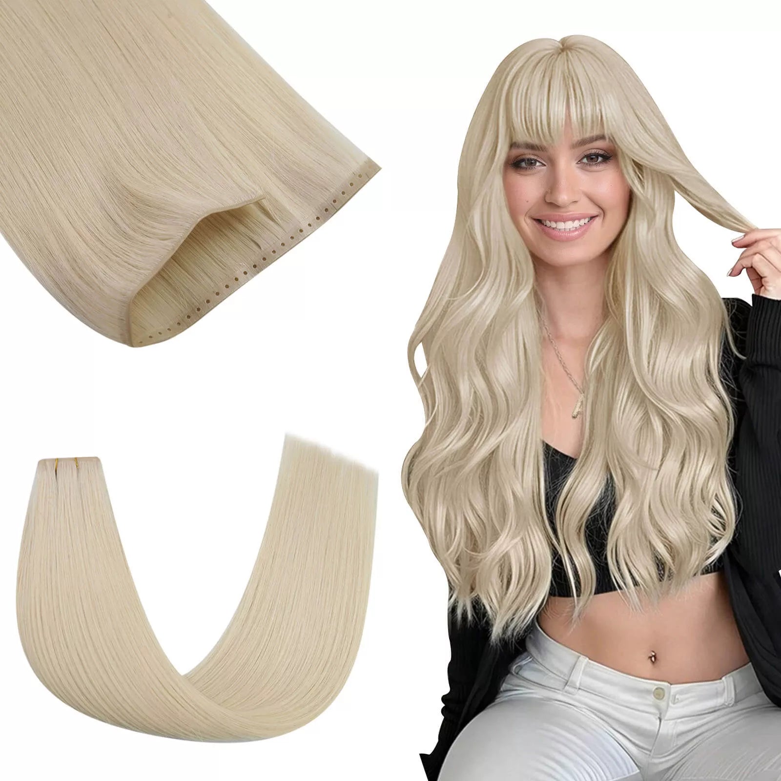 blonde butterfly weft hair extensions human hair