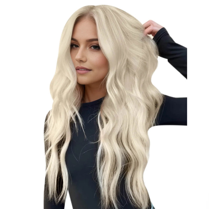 sew in weave hair extensions white blonde color