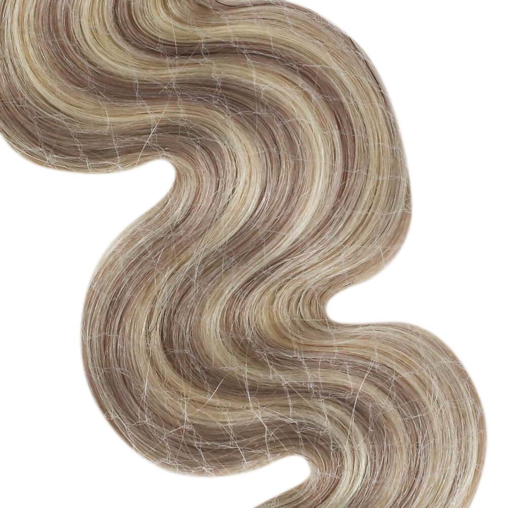 Tape in Real Human Hair Extension Highlight Blonde Color 18/613