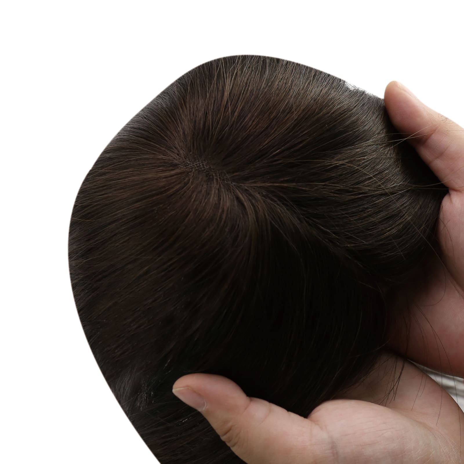 Darkest Brown Virgin Hair Toppers Hand-made Toppee High Density