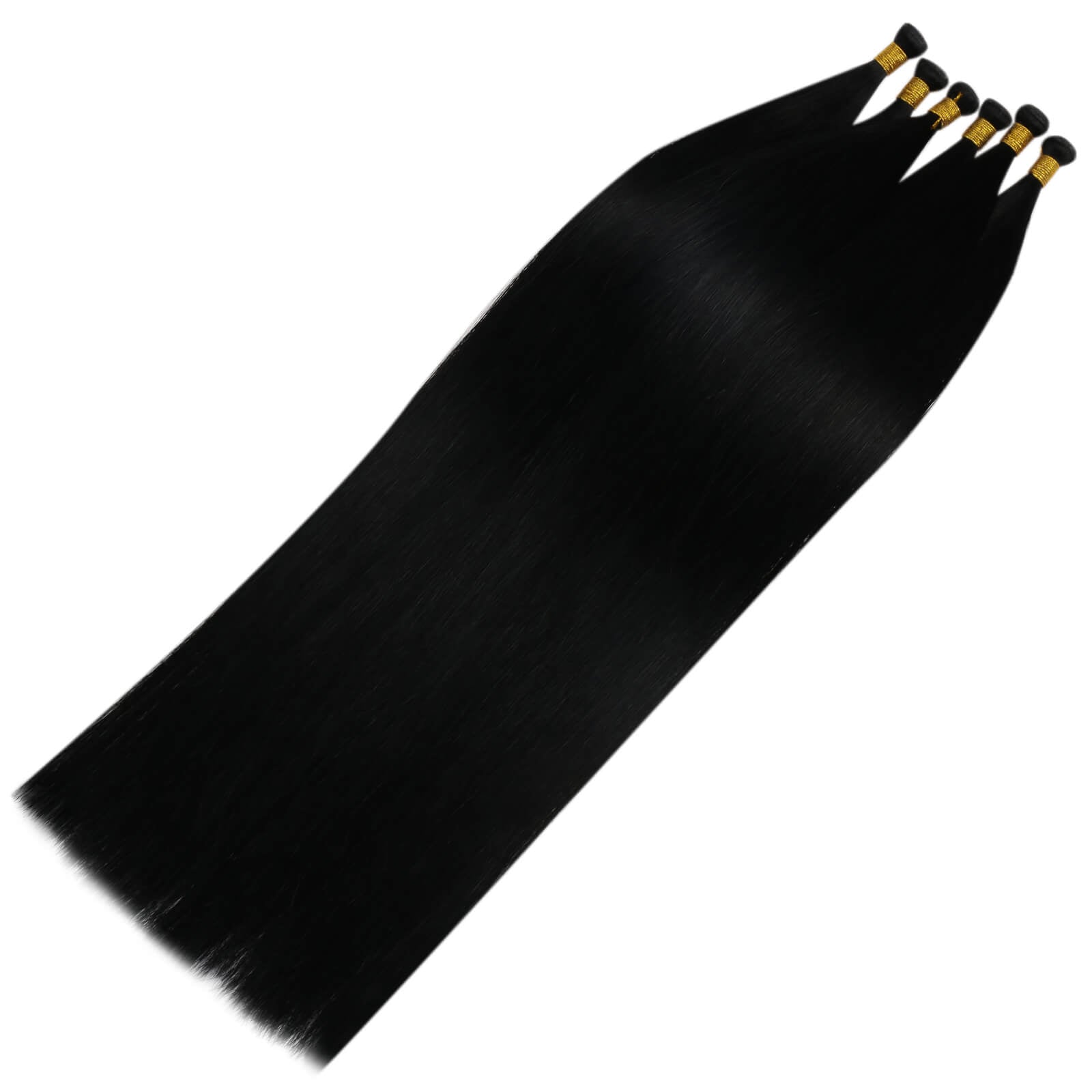Invisible Thick Genius Weft Extensions Human Hair Weft Jet Black