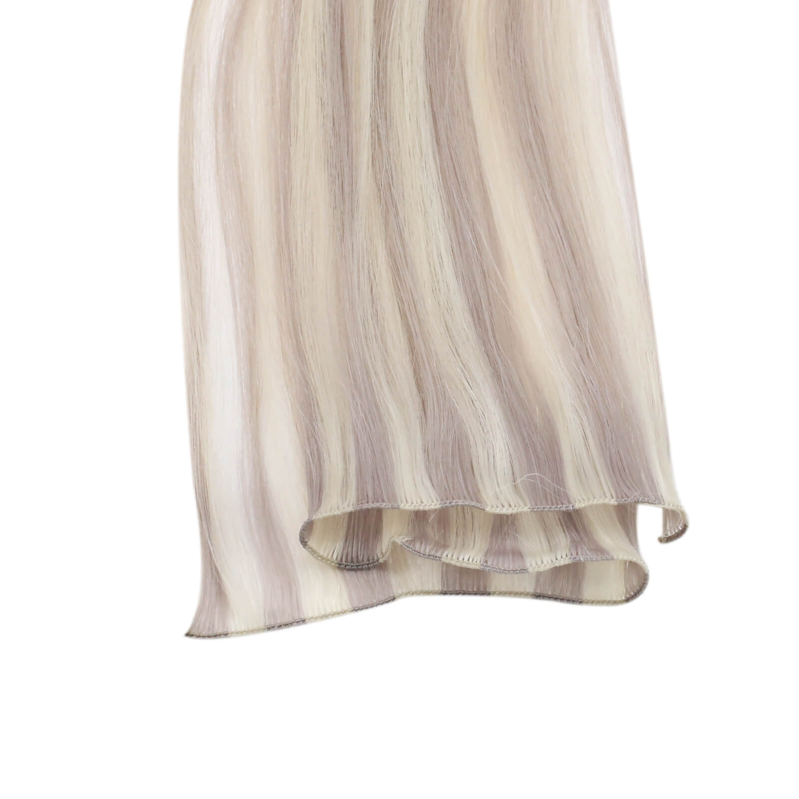 Straight blonde hand tied weft extensions human hair