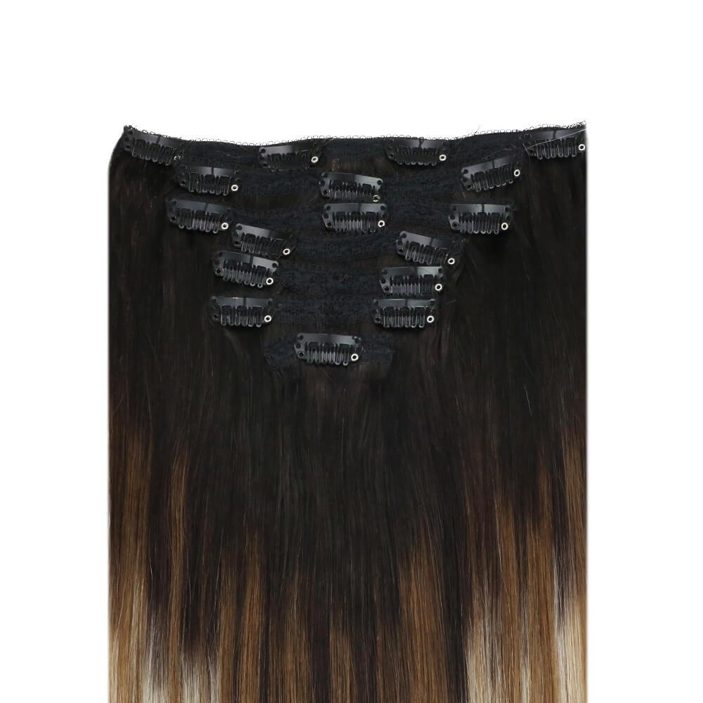 hair clip in human hair extensions