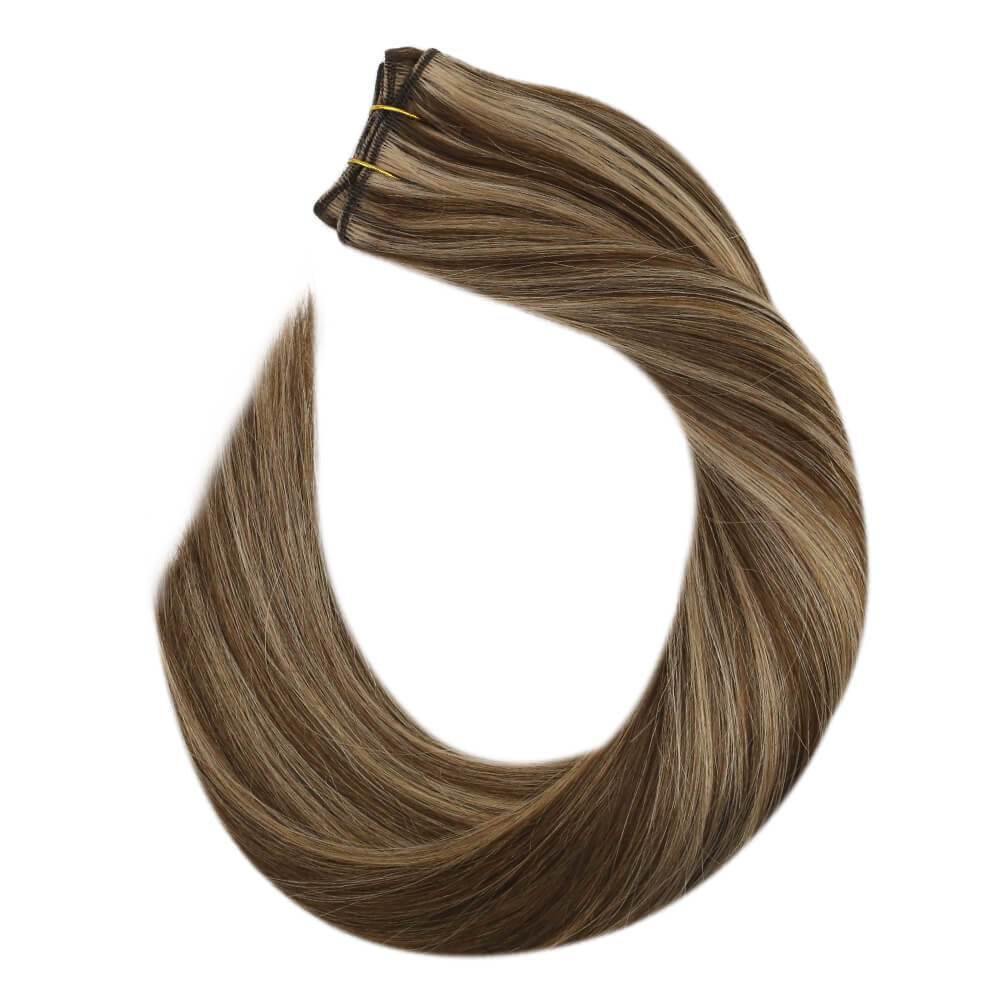 human hair sew in weft extensions