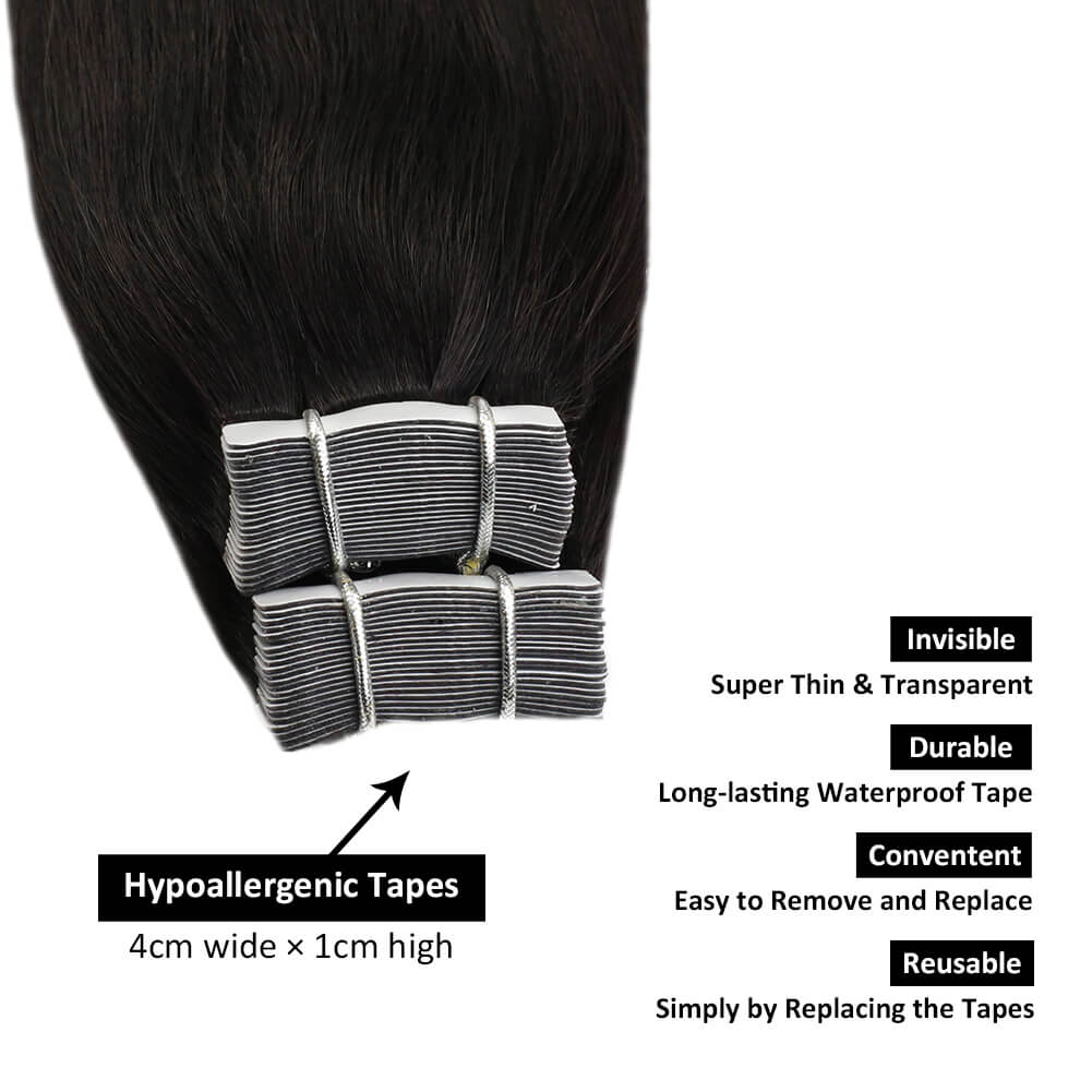 skin weft tape in human hair extensions