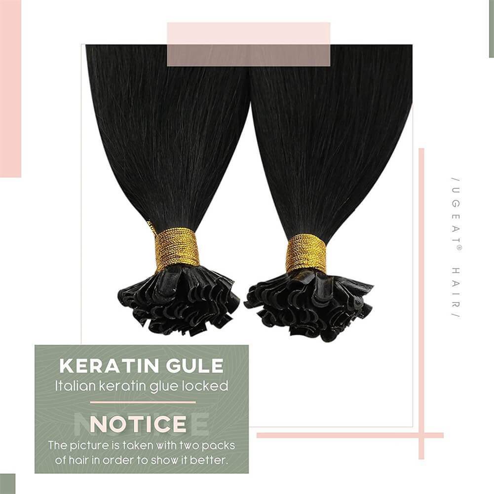 Darkest Brown Pre Bonded Human Hair Extensions 50Gram/Pack Keratin Hair Extensions