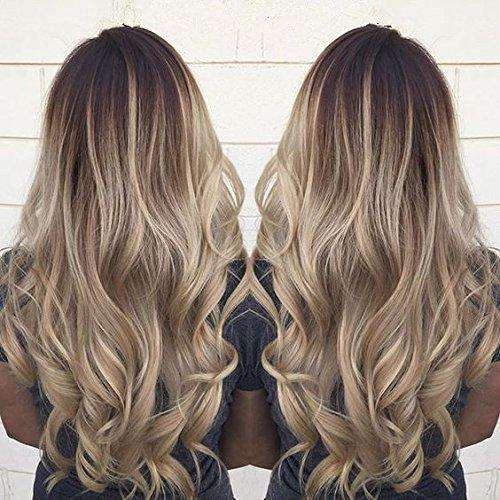 Brown to Blonde Ombre Clip in Hair Extensions for Thickness 4/18/24-UgeatHair
