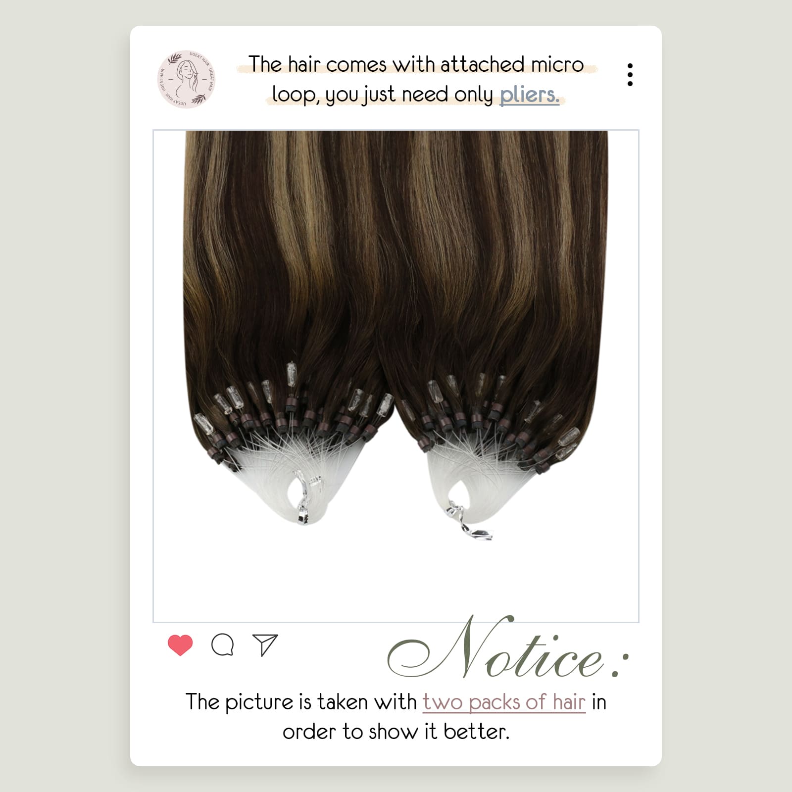 Microbead Hair Extensions Balayage Dark Brown with Ash Blonde