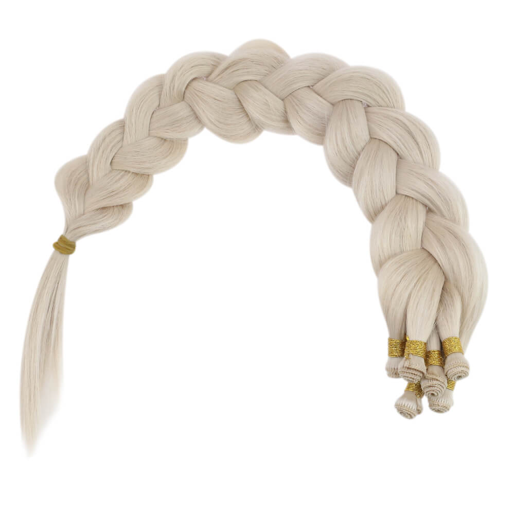 invisible virgin human hair weft hand-tied hair weft