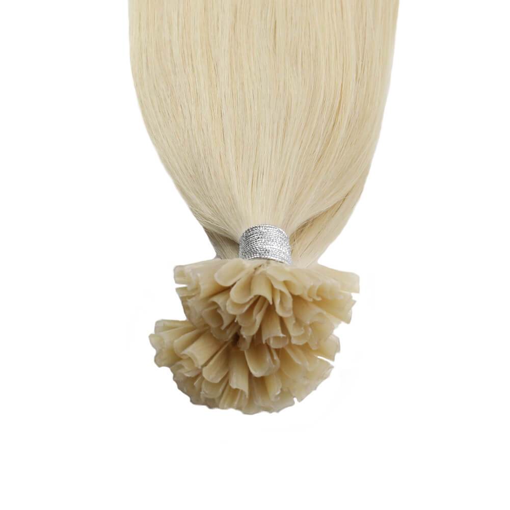 Prebonded Human Hair 50g 60 Platinum Blonde Stick Tip Hair Extensions