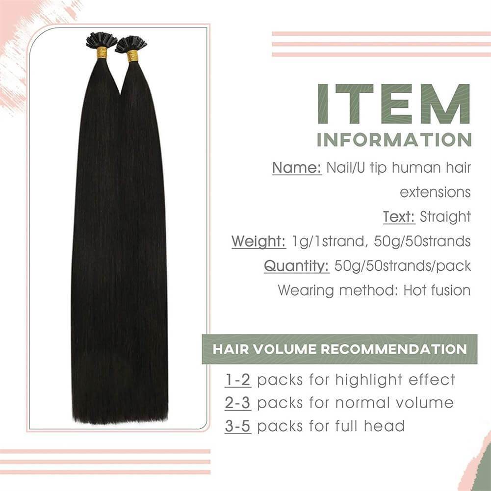 Human Hair Darkest Brown Color 2 U Tip Hair