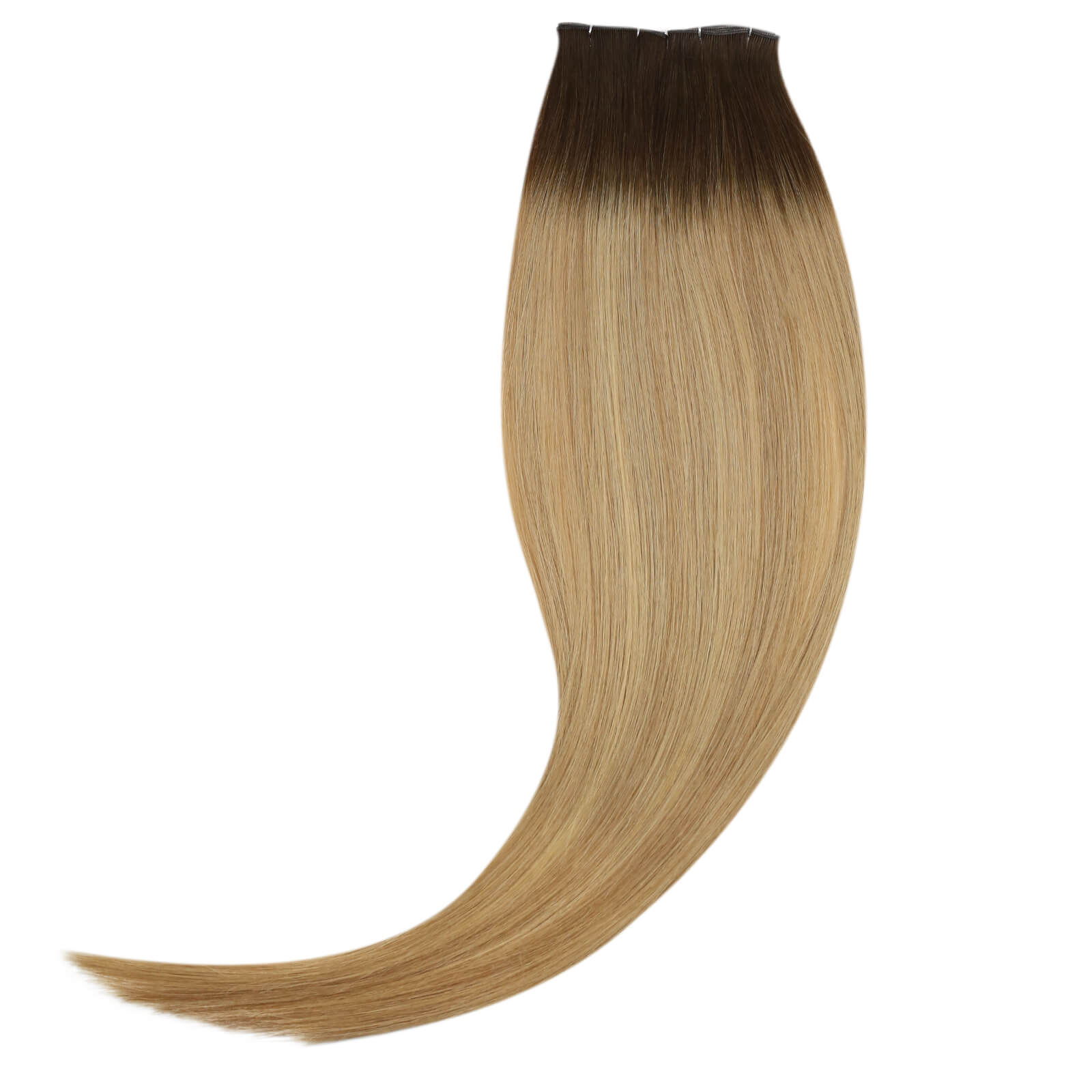 Genius Weft Extensions Human Hair Brown Mixed Blonde