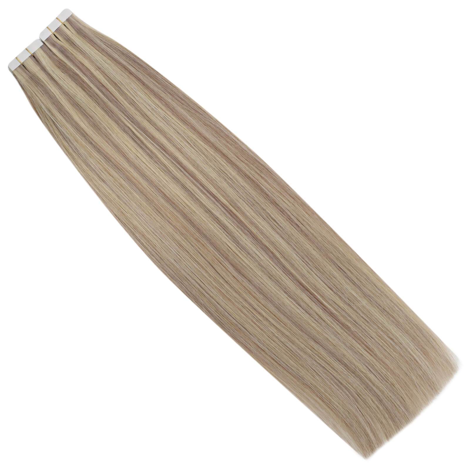 Hand Tied Double Tape Hair Extension Wavy Hair Tape in Hair Extensions