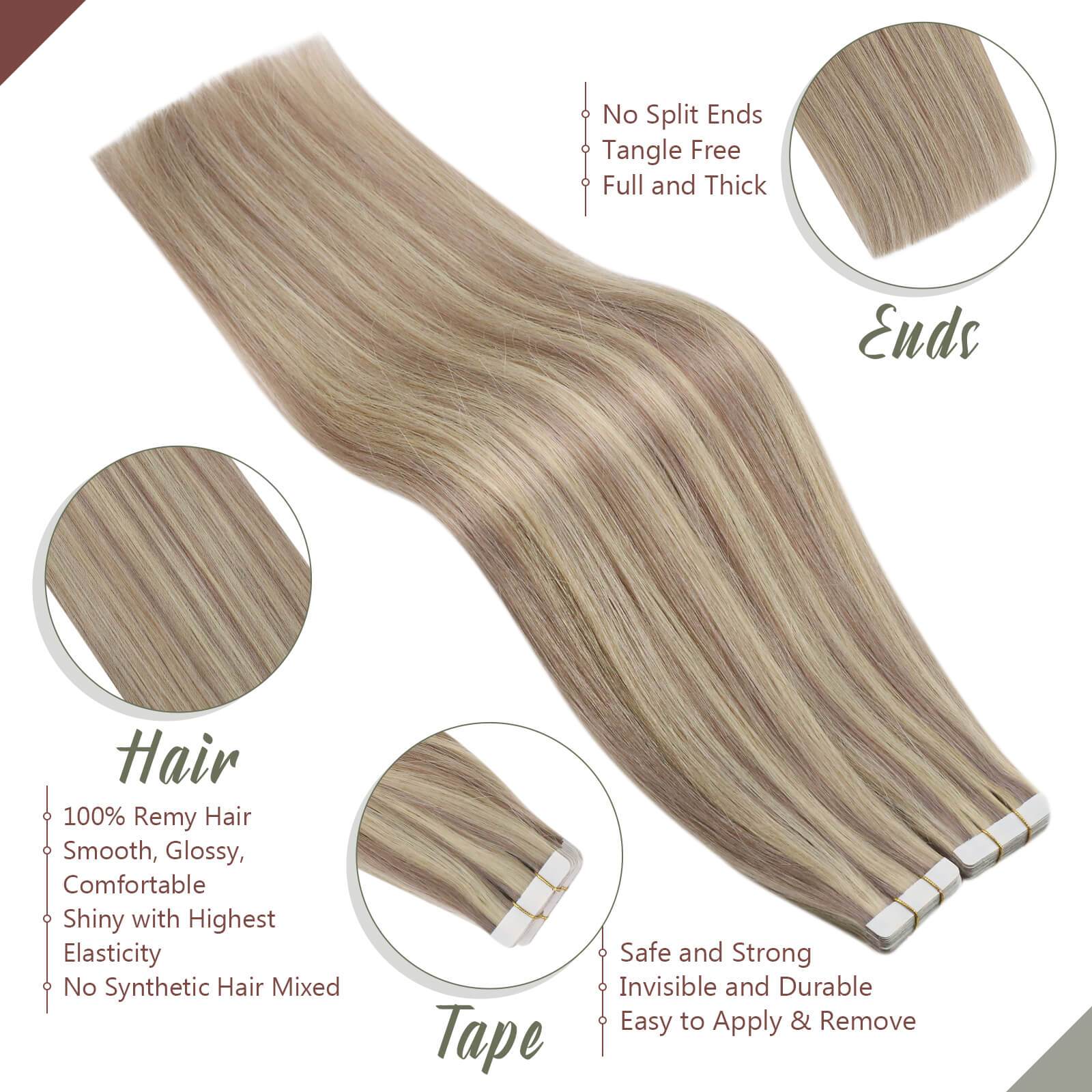 Tape on Hair Extensions Real Human Hair 100% Human Hair