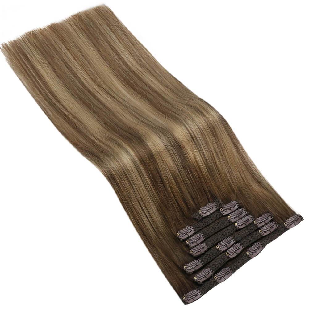 human hair clip in extensions
