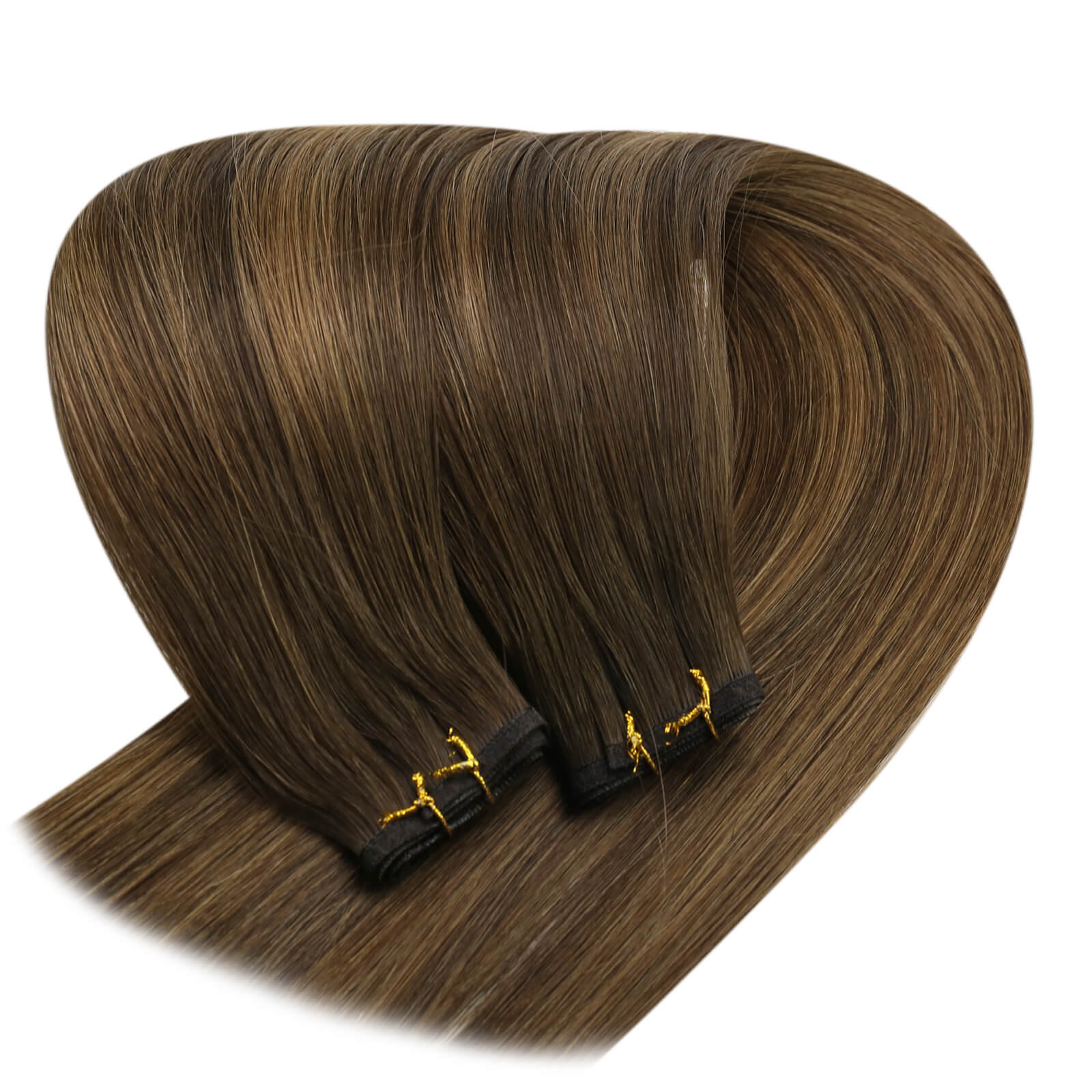 Flat Silk Weft Real Virgin Human Hair Extensions