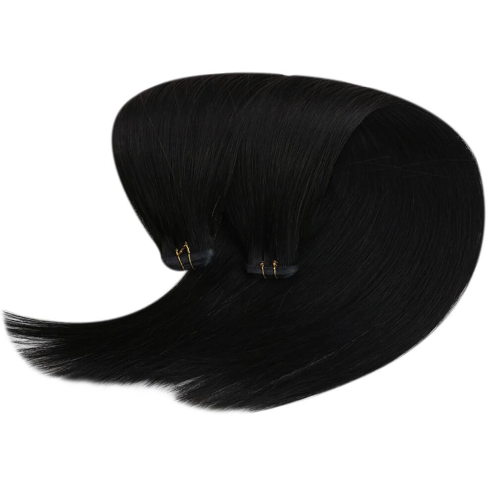 virgin thin falt silk weft human hair extensions
