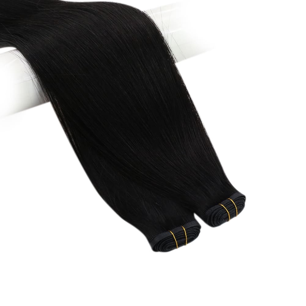 virgin human hair weft black