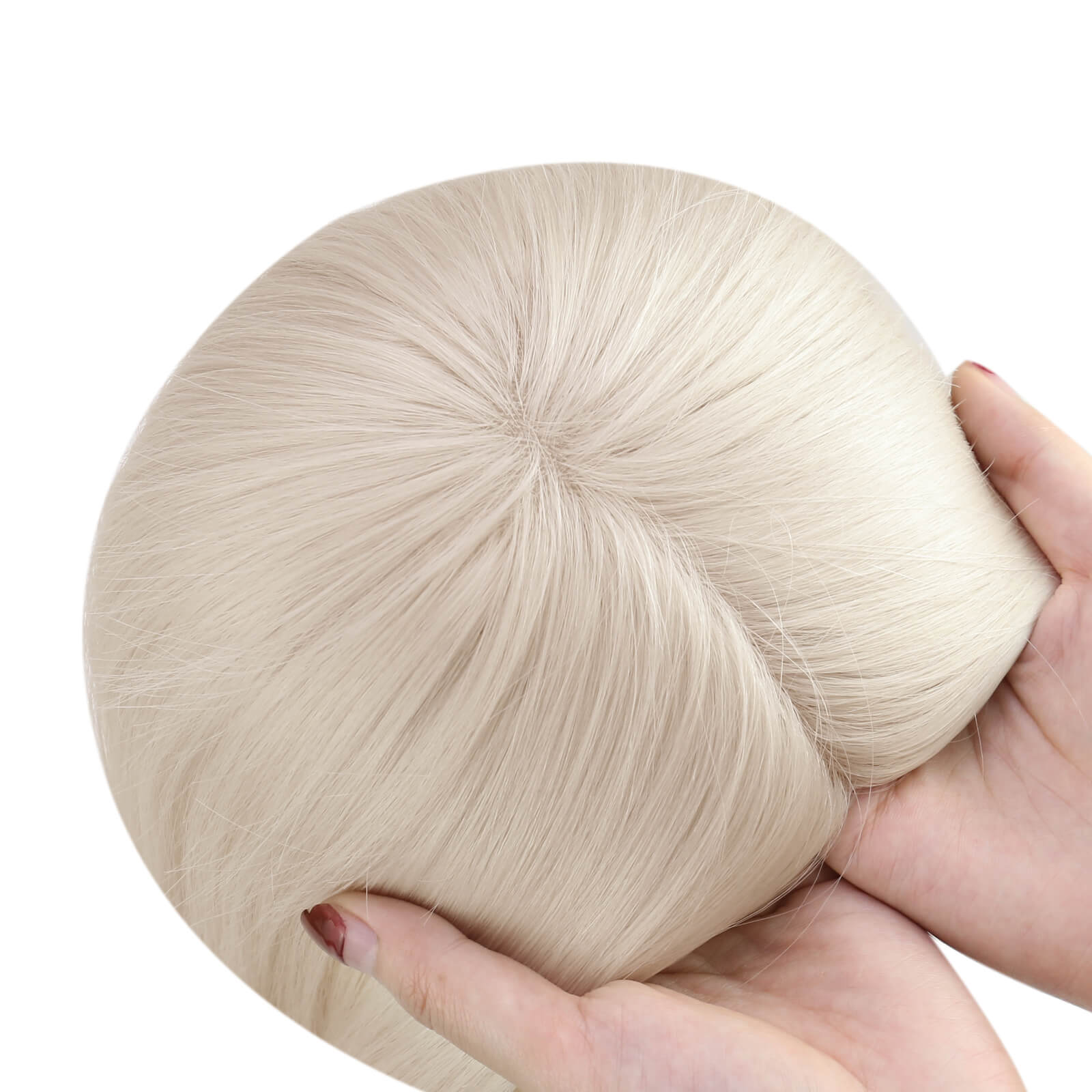 Virgin Hair Topper Platinum Blonde For Women for thin hair