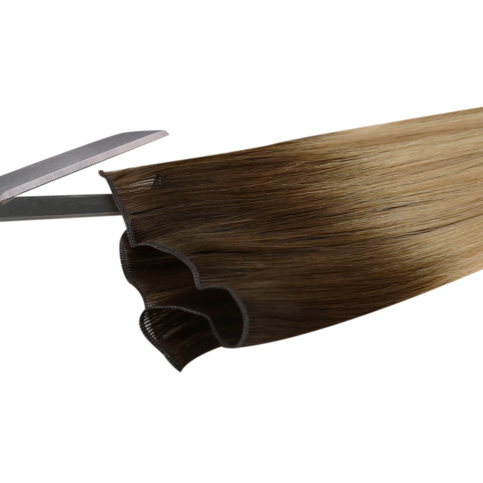 brown with blonde genius weft extensions