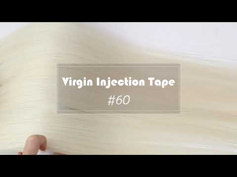 Seamless Injection Tape in Hair Extensions Virgin Hair Platinum Blonde #60