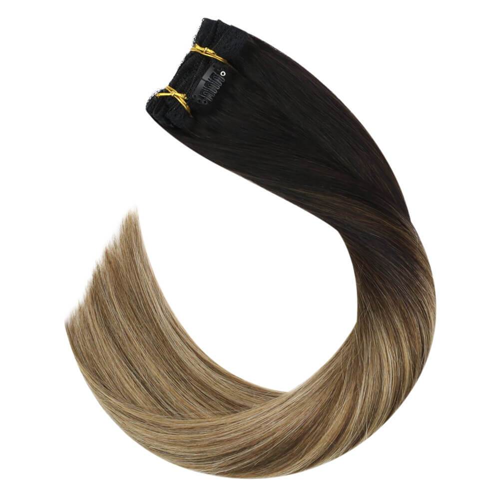 extensions real hair dark brown