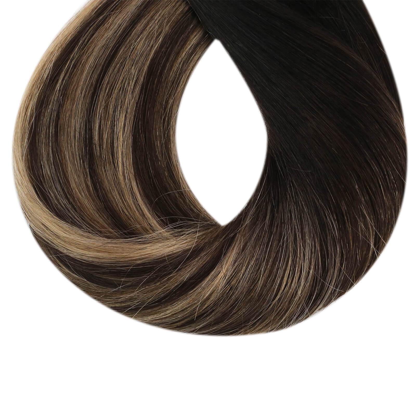 Pre Bonded U Tip Human Hair Extensions 1B Black Mixed with 4 Brown and 27