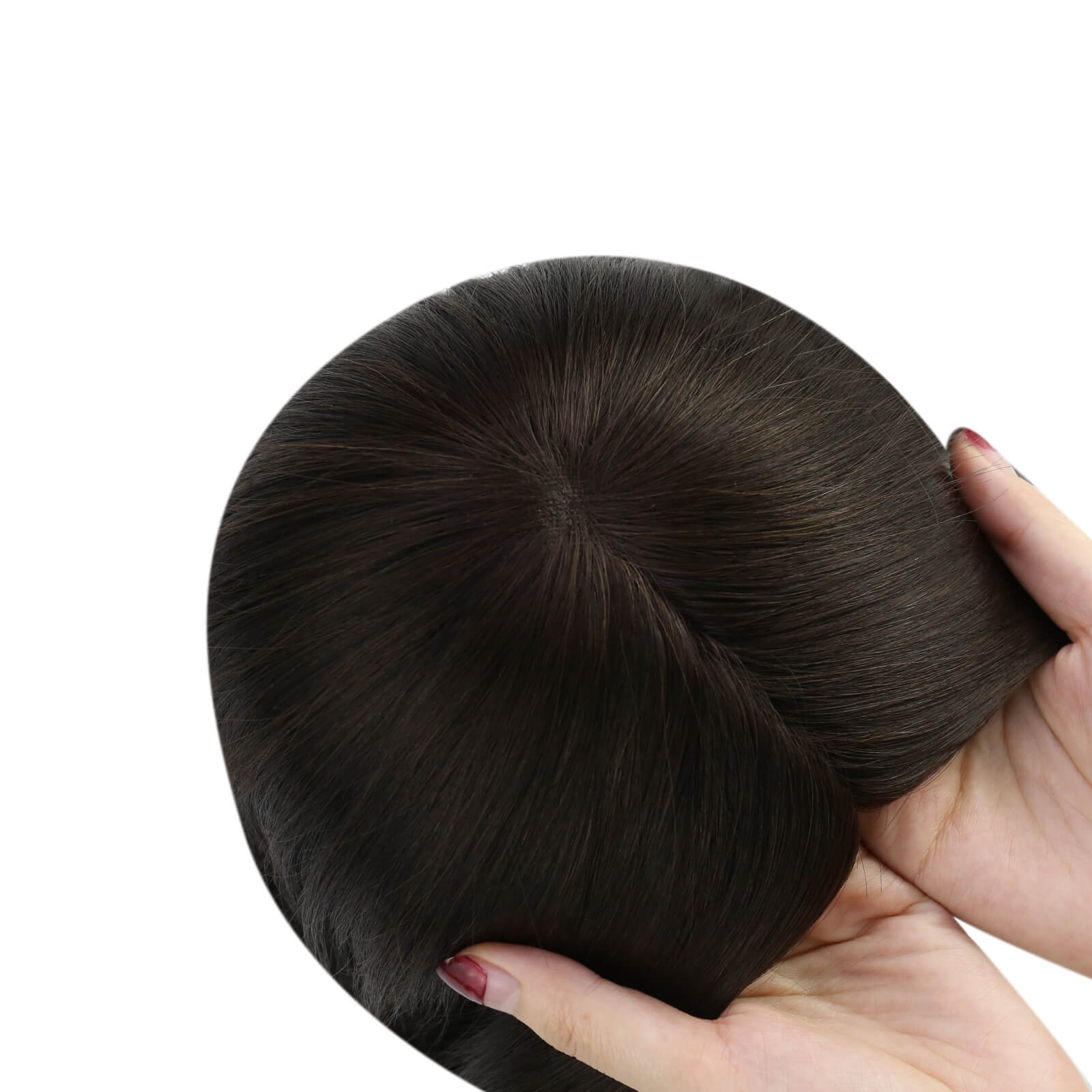 dark brown virgin human hair topper for women