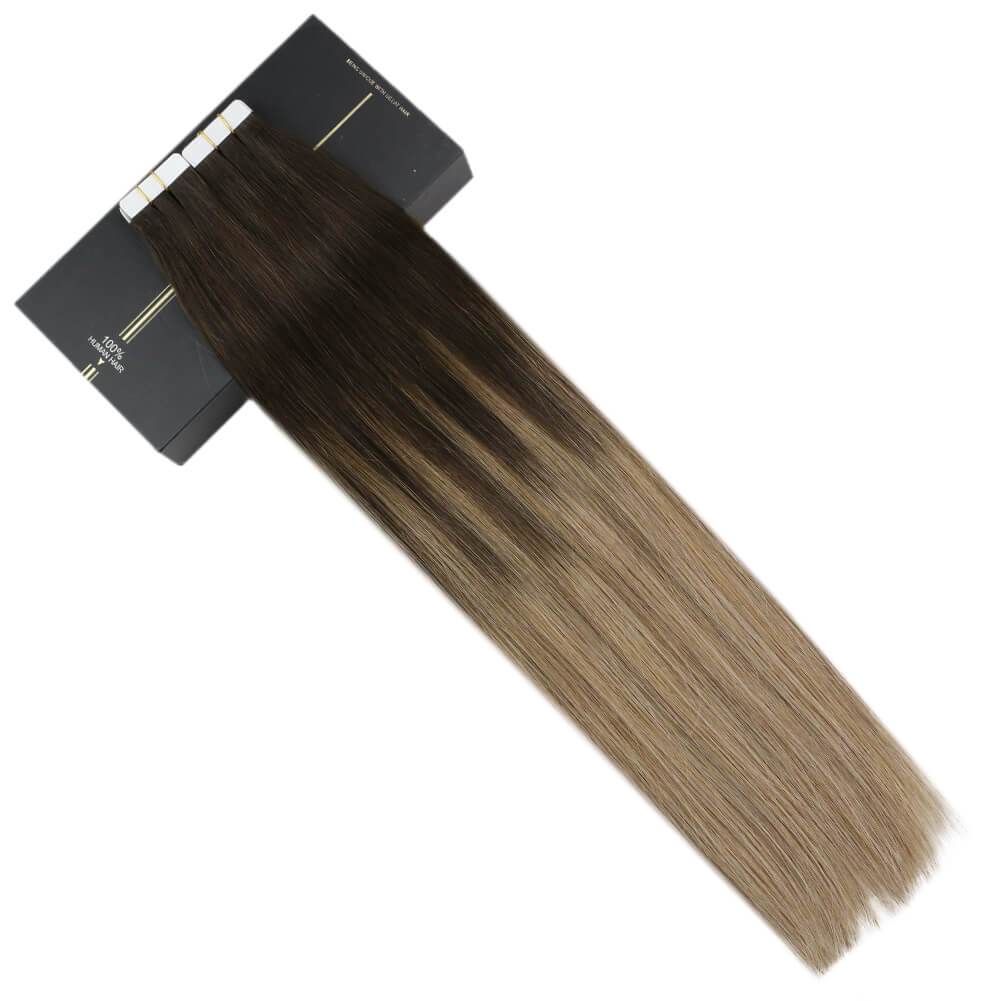 Hand Tied Double Tape Hair Extension Wavy Hair Tape in Hair Extensions
